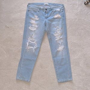Light Blue Abercrombie and Fitch Super Distressed Jeans